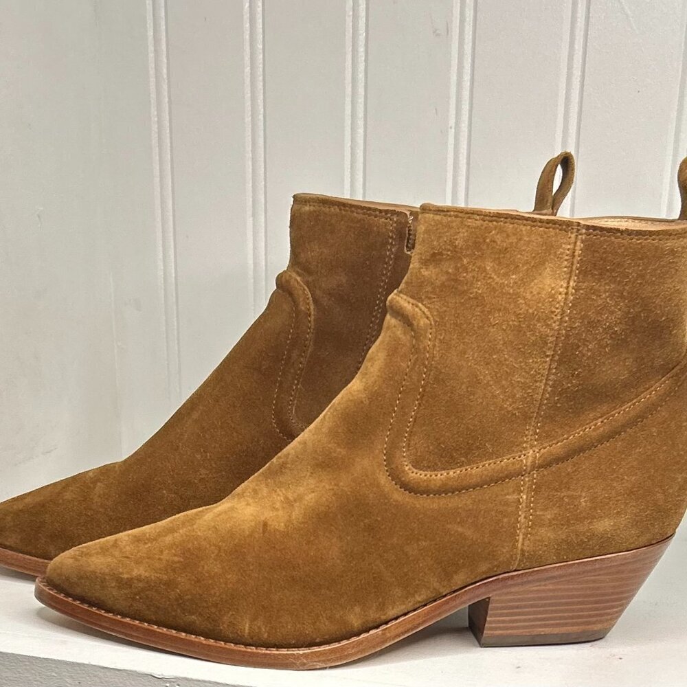 Veronica Beard Womens Kinsley Faux Suede Almond Toe Chelsea Boots Size 6